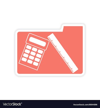 Paper sticker on white background calculator vector image