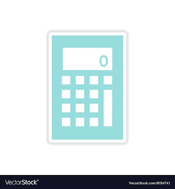 Paper sticker on white background calculator vector image