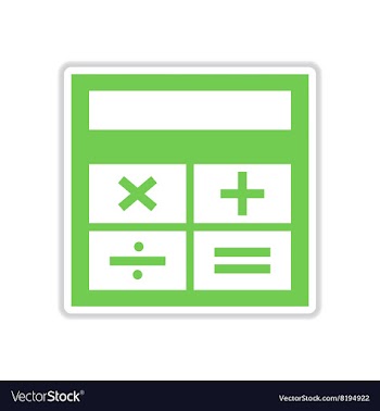 Paper sticker on white background calculator vector image