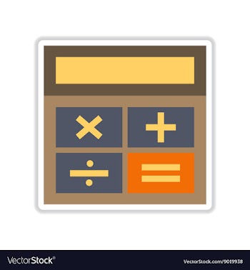 Paper sticker on white background calculator vector image