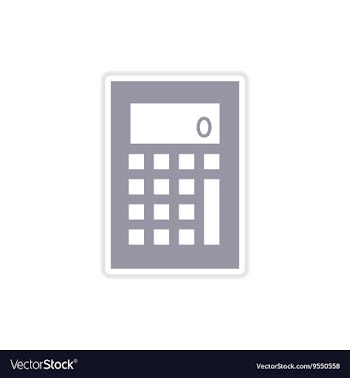 Paper sticker on white background calculator vector image
