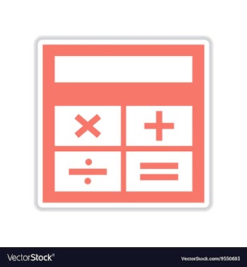 Paper sticker on white background calculator vector image