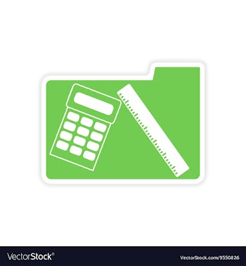 Paper sticker on white background calculator vector image