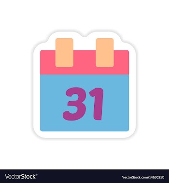 Paper sticker on white background calendar vector image
