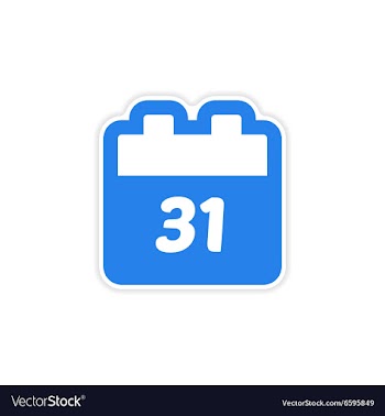 Paper sticker on white background calendar vector image