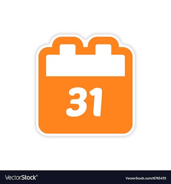 Paper sticker on white background calendar vector image