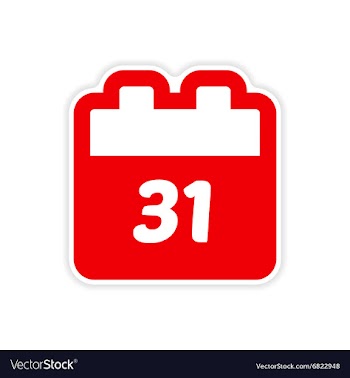 Paper sticker on white background calendar vector image