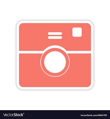 Paper sticker on white background camera vector image