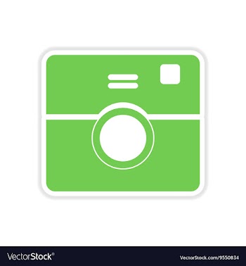 Paper sticker on white background camera vector image