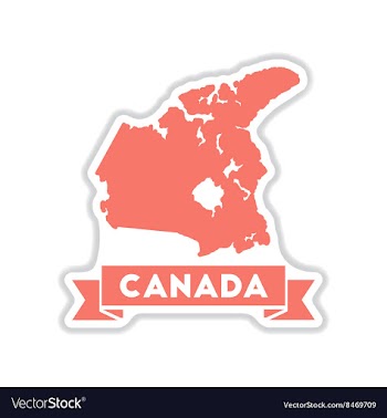 Paper sticker on white background Canada map vector image
