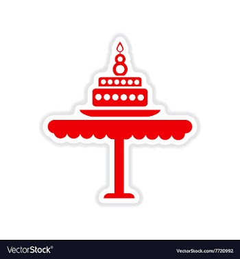 Paper sticker on white background candle cake vector image
