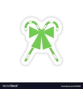 Paper sticker on white background candy bow vector image