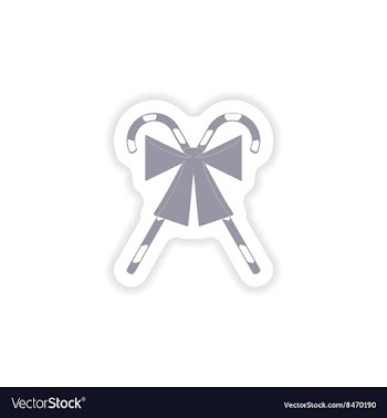 Paper sticker on white background candy bow vector image