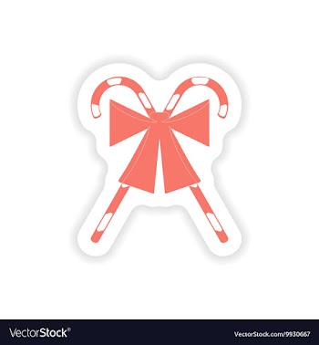 Paper sticker on white background candy bow vector image