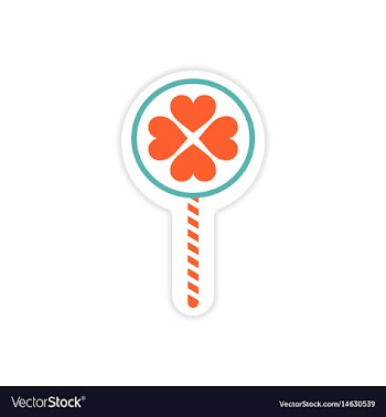 Paper sticker on white background candy heart vector image
