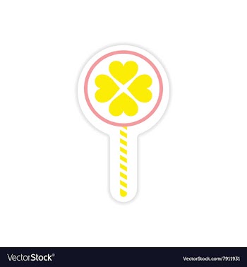 Paper sticker on white background candy heart vector image
