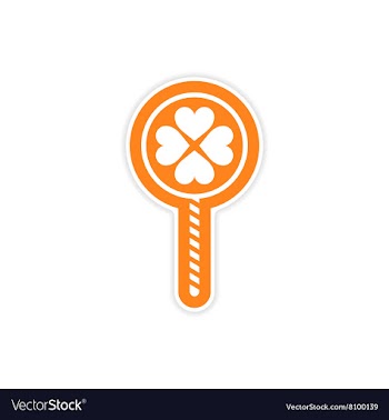 Paper sticker on white background candy heart vector image