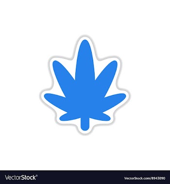 Paper sticker on white background cannabis vector image