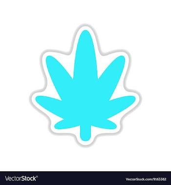 Paper sticker on white background cannabis vector image