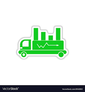 Paper sticker on white background car infographics vector image