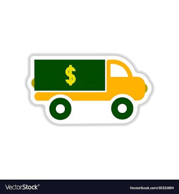 Paper sticker on white background car money vector image