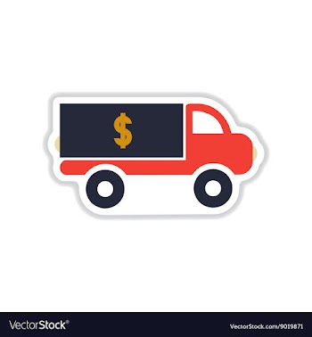 Paper sticker on white background car money vector image