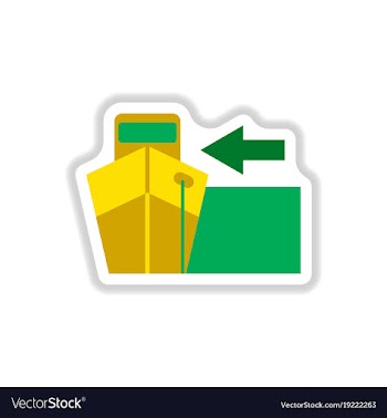 Paper sticker on white background cargo ship vector image