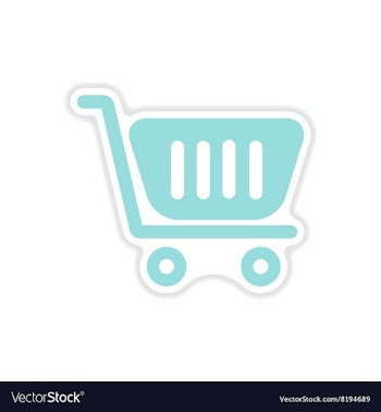 Paper sticker on white background cart vector image