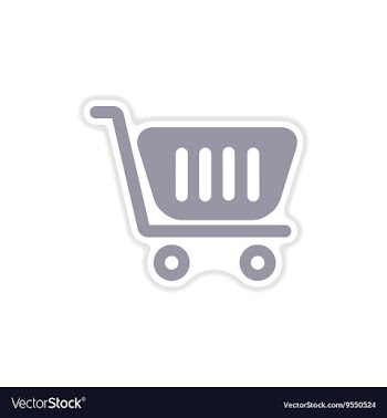 Paper sticker on white background cart vector image
