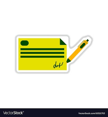 Paper sticker on white background cash a check vector image