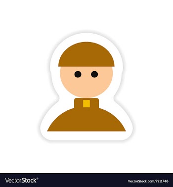 Paper sticker on white background Catholic priest vector image