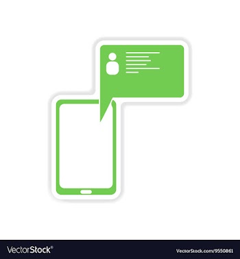 Paper sticker on white background cell phone vector image