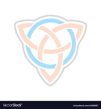 Paper sticker on white background celtic symbol vector image