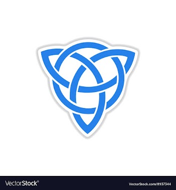 Paper sticker on white background celtic symbol vector image
