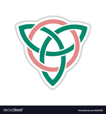 Paper sticker on white background celtic symbol vector image