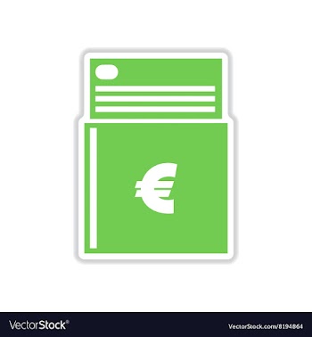 Paper sticker on white background checkbook vector image