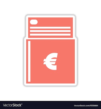Paper sticker on white background checkbook vector image