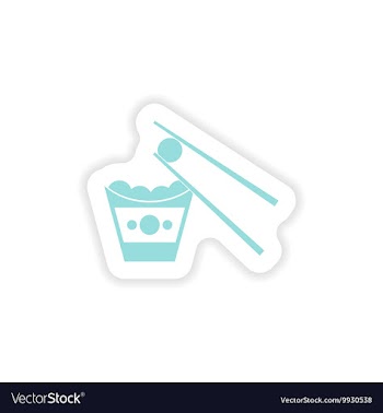 Paper sticker on white background cheese balls vector image