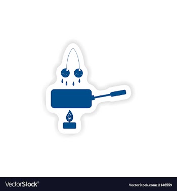 Paper sticker on white background cherry fondue vector image