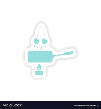 Paper sticker on white background cherry fondue vector image
