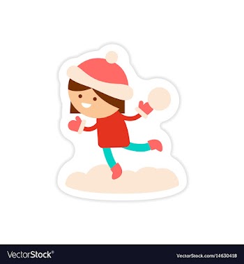 Paper sticker on white background child playing vector image