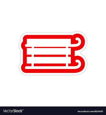 Paper sticker on white background children sledges vector image
