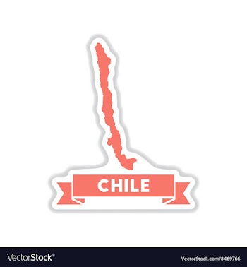 Paper sticker on white background Chile map vector image