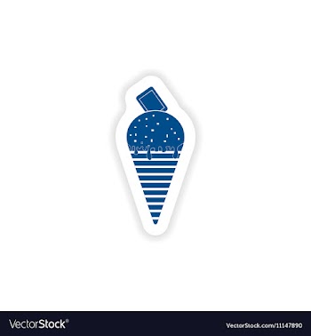 Paper sticker on white background chocolate ice vector image