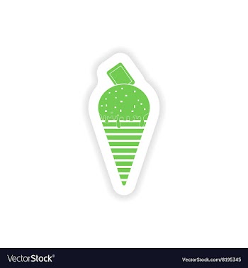 Paper sticker on white background chocolate ice vector image