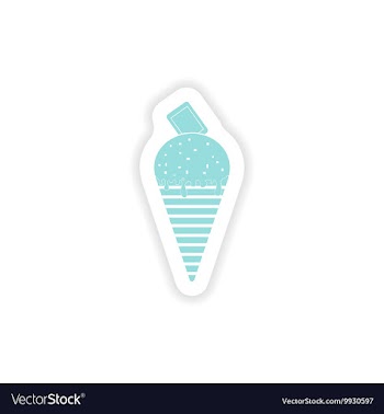 Paper sticker on white background chocolate ice vector image
