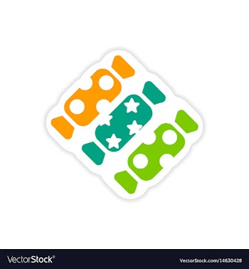 Paper sticker on white background chocolate vector image
