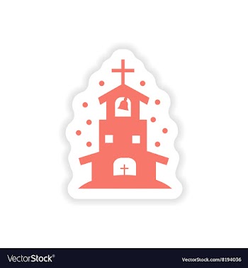 Paper sticker on white background Christian church vector image