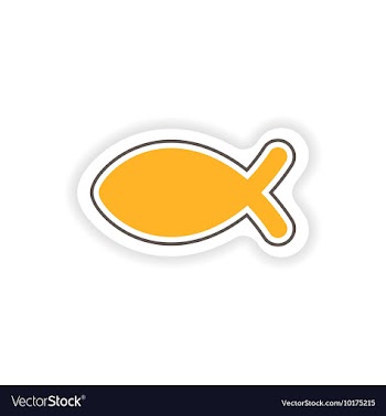 Paper sticker on white background Christian fish vector image
