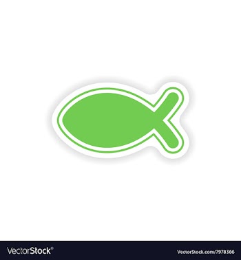 Paper sticker on white background Christian fish vector image